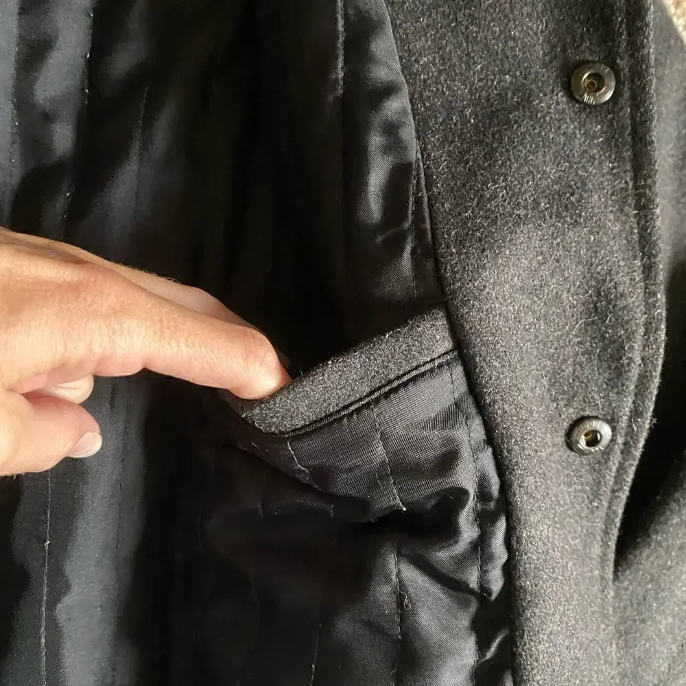 J Crew Coat Snap Down Wool Nylon Winter Lined Pockets Professional Mens Sz Large